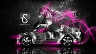 Ford Mustang Gt Fantasy Horse Smoke Car Pink Neon Design By Tony