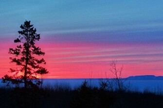 Sunrise Over Frozen Lake Superior Wallpaper