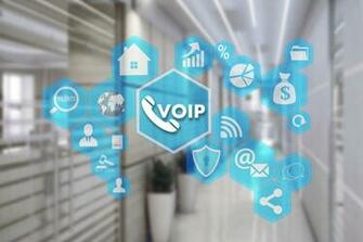 Voip On The Touch Screen With A Blur Background Of Office Th