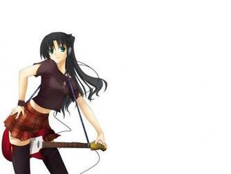 Anime Rocker Girl Guitars Wallpaper