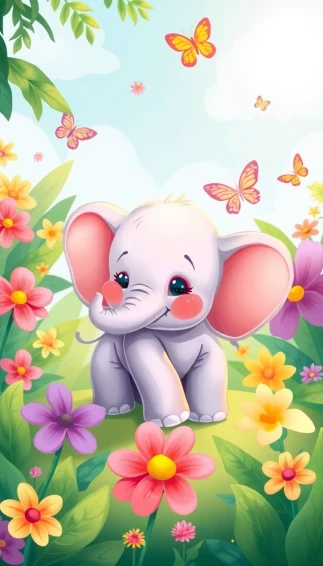 Cute Elephant Wallpaper