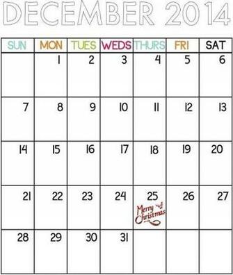 Christmas Countdown Calendar Template