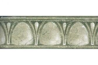 Green White Vintage Wallpaper Border