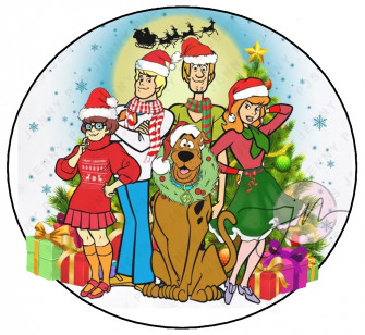 Scooby Doo Christmas Tree Cake Door Hanger Sign