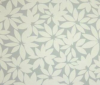 Stylised Contemporary Floral Leaf Design Wallpaper In Cream On Grey