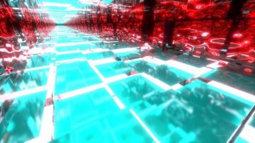 Cyan And Ruby Red Tunnels R WqHD