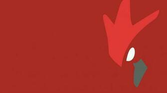 Scizor Minimalism Anime Red Background Wallpaper