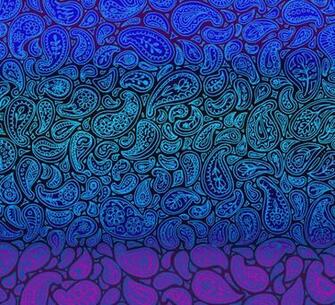 Purple Paisley Ombre Pattern In Blue And Black Art