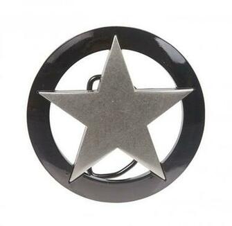 Amazon Monique Men Silver Star Gun Metal Circle Background