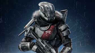 Destiny Warrior Armor Sci Fi Cyborg Robot Weapon Gun Wallpaper