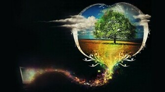 High Quality Fine Digital Tree Design Widescreen Wallpaper