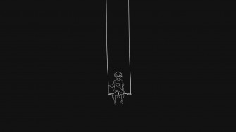 Boy In Swing Black Aesthetic Laptop Wallpaper