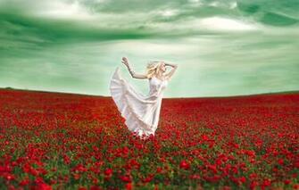 Wallpaper Field Girl Flowers Mood Maki Dance Dress Vanessa