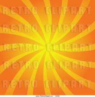 Vector Clipart Of A Retro Orange Swirly Background By Dero