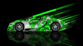 Bugatti Veyron Roadster Side Abstract Aerography Car El Tony