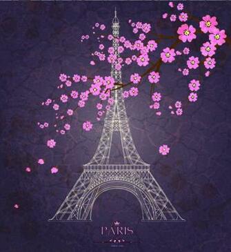 Vintage Eiffel Tower Design Background Vector