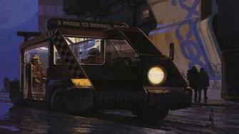 Futuristic Artwork Syd Mead Wallpaper