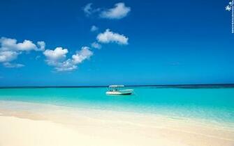 Caribbean Cruise Boat At Beach Wallpaper