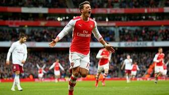 Mesut Ozil Premier League Arsenal V Aston Villa