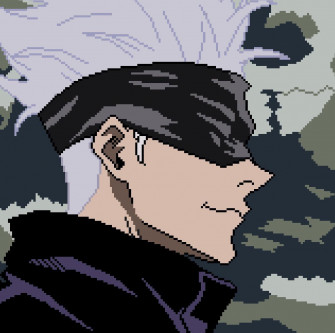 Gojo Pixel Art R Jujutsukaisen