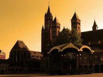 Sunset Cityscapes Holland Maastricht Wallpaper