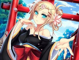 Art Girl Annie Leonhardt Look Embarrassed Gesture Yukata Mask