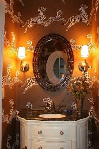 Scalamandre Zebras Wallpaper Brown Powder Room Jpg Pixels