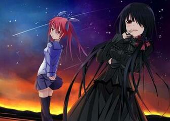 Hair Skirt Sky Stars Thighhighs Tokisaki Kurumi Wallpaper Background