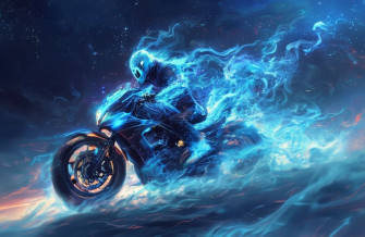 Blue Ghost Rider Wallpaper
