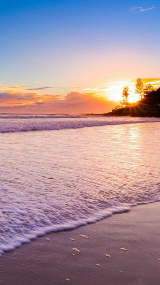 Sunset At The Beach iPhone Plus Wallpaper