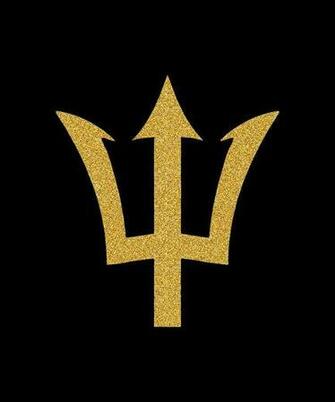 Bajan Barbados Tee Est Gold Trident Dad Hipster Digital Art