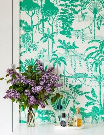 Jungle Dream Designer Screen Printed Wallpaper In Monteverde