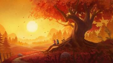 Young Couple Watching The Sunset HD Wallpaper Background Image