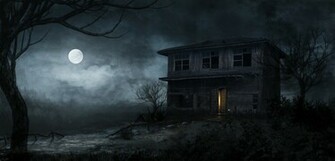 Creepy Artwork Haunted House Wallpaper