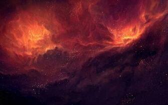 Red Nebula Stars Wallpaper Stock Photos