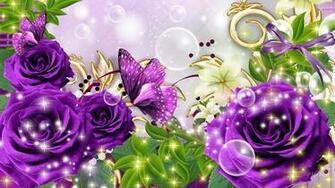 Pin Pink Roses And Butterfly Wallpaper