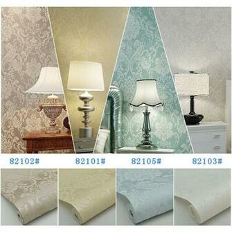 Vintage European Damask Wallpaper Embossed Texture Flocking Volume