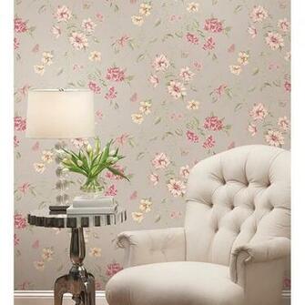 Wallpaper Botanical English Floral Trail