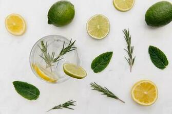 Photos Gin Tonic Cocktail Drink With Green Lime White Background
