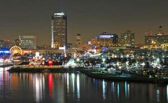 Long Beach California At Night Desktop