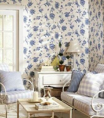 Blue White Large Scale Wallpaper Papel Tapiz Firenze