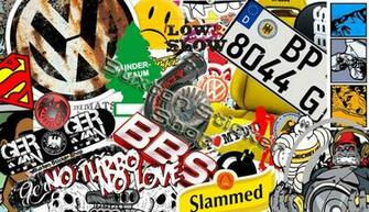 Skull Sticker Bomb Wallpaper