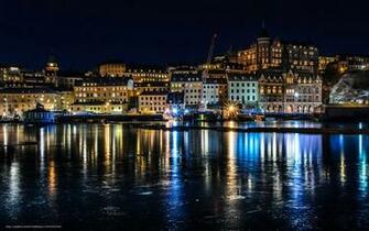 Wallpaper Sweden Stockholm Night Lights Desktop