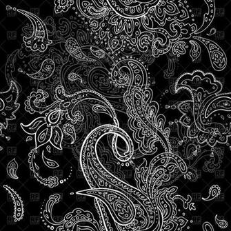 Black And White Seamless Background With Paisley Ornament