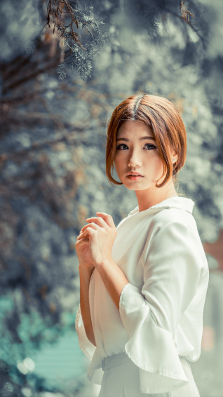 Cute Asian Girl Winter Photoshoot 4k Ultra HD Mobile Phone Wallpaper