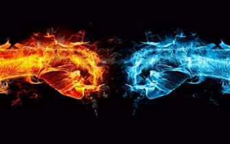 Blue Fire Flames White Background