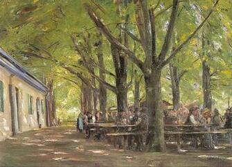 Country Tavern At Brunnenburg German Art Wallpaper Image