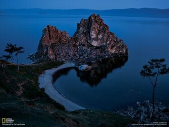 Burkhan Rock Picture Lake Baikal Wallpaper National Geographic