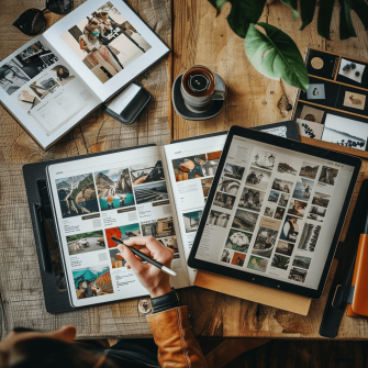 A Digital Scrapbook Come To Life Depict Scene Where User Transforms Their Memories Into Tangible Keepsake Wallpaper