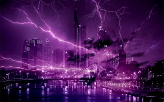Purple Lightning Wallpaper